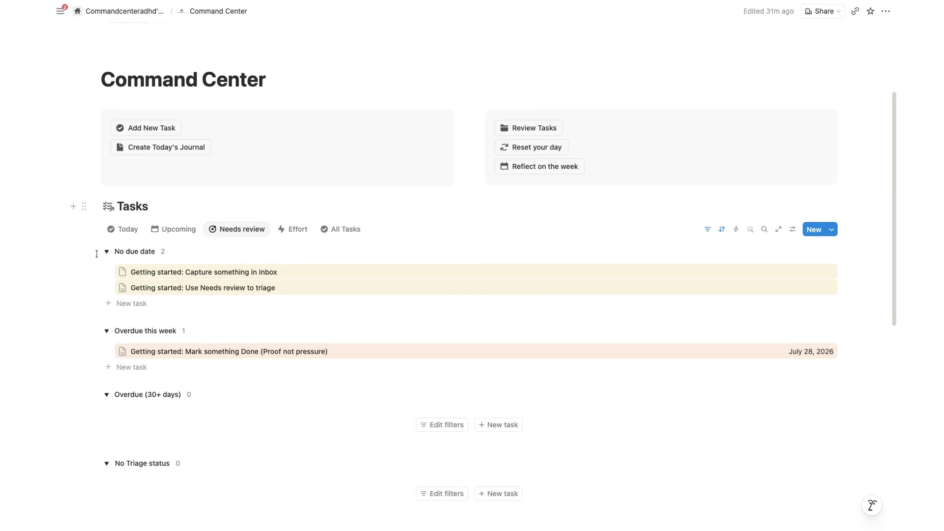 CommandCenterADHD: Your daily command center